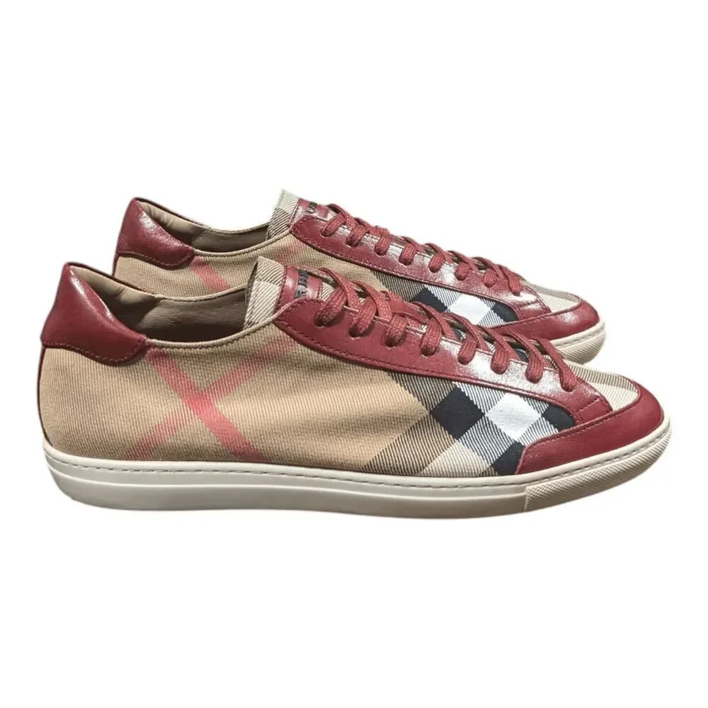 BURBERRY Hartsfields Check House Lace-Up Sneaker Size 40 - Picture 2 of 11